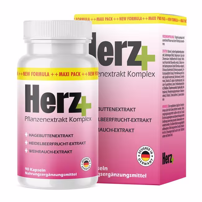 Herz+ Pflanzliches Nahrungsergänzungsmittel für Herz und Kreislauf